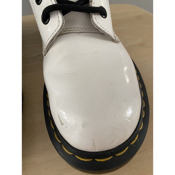 Dr Martens Boots Smooth White Patent Leather Pascal Womens 6 AirWair Docs 1460 - Picture 4 of 13